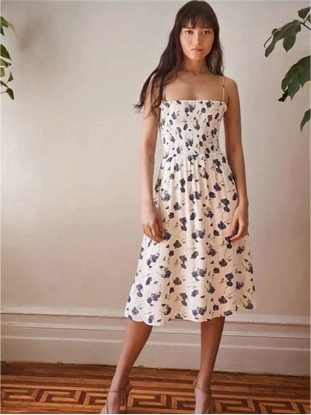 Reformation Sable Midi Dress in Blueberries Small